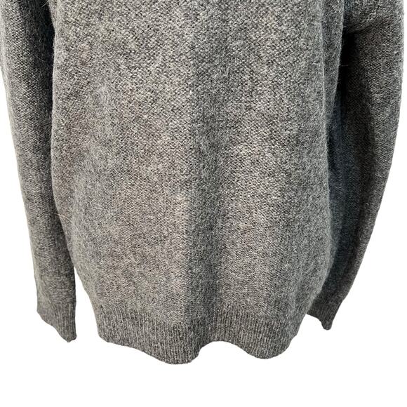 Magaschoni Mohair Wool Sweater Gray Marled Long Sleeve Crewneck Size M Warm Cozy - Picture 4 of 11